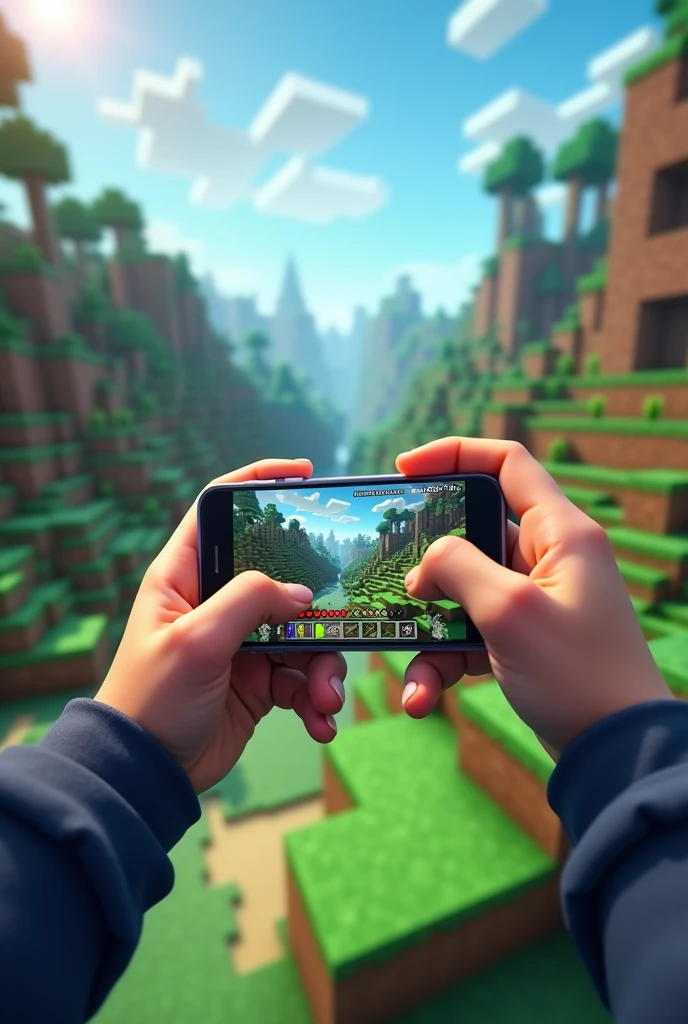 Take a first person view playing Minecraft on your phone