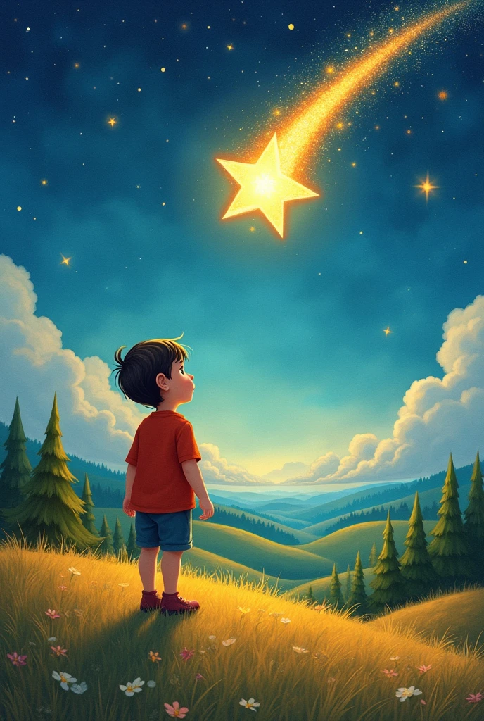 A creative cover for a shooting star story for preschool.