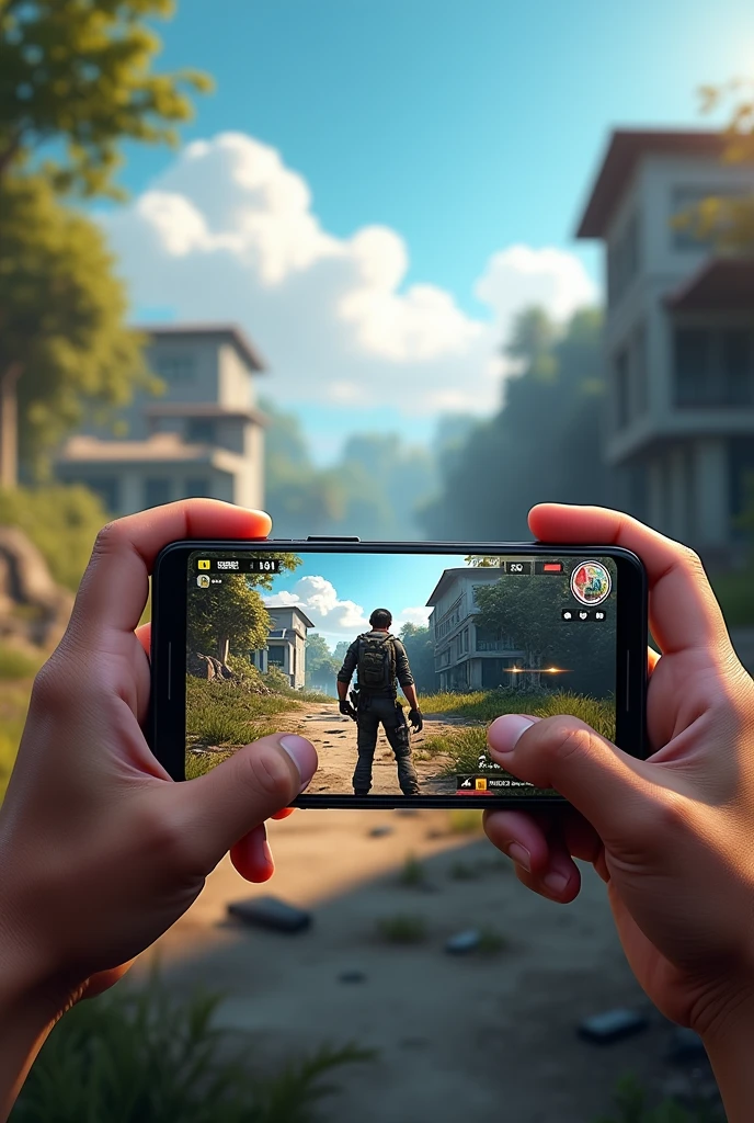Take a first person view playing freefire on mobile