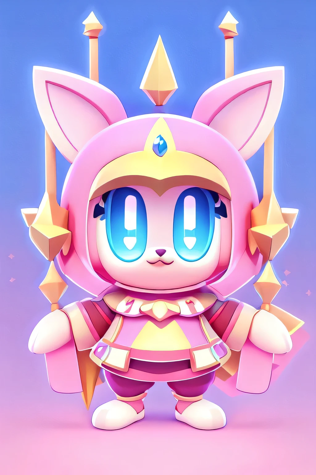 symmetrical pattern, longsword, pink color, cute, Disney style, European and American cartoons, stylized game art game assets, 3d rendering style, stylized game art, 3d icons for mobile games, , games Icon stylization, mobile game assets, detailed game art, game icon assets