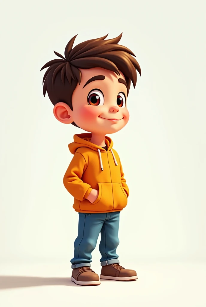 Boy standing front animated without background