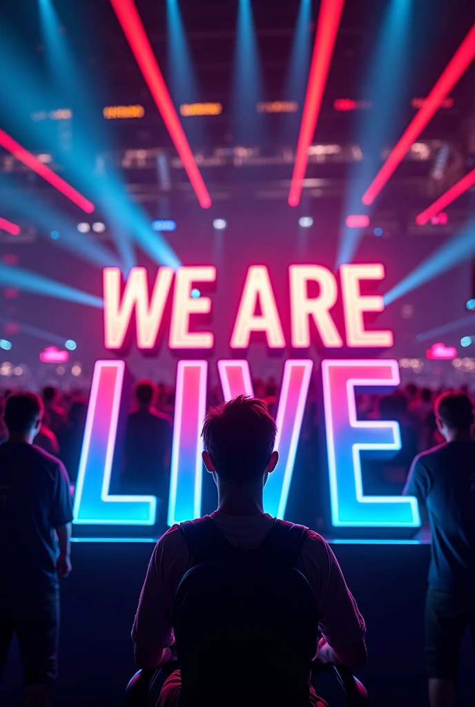 A photo that says ( WE ARE LIVE ) I want you to design them streamer style