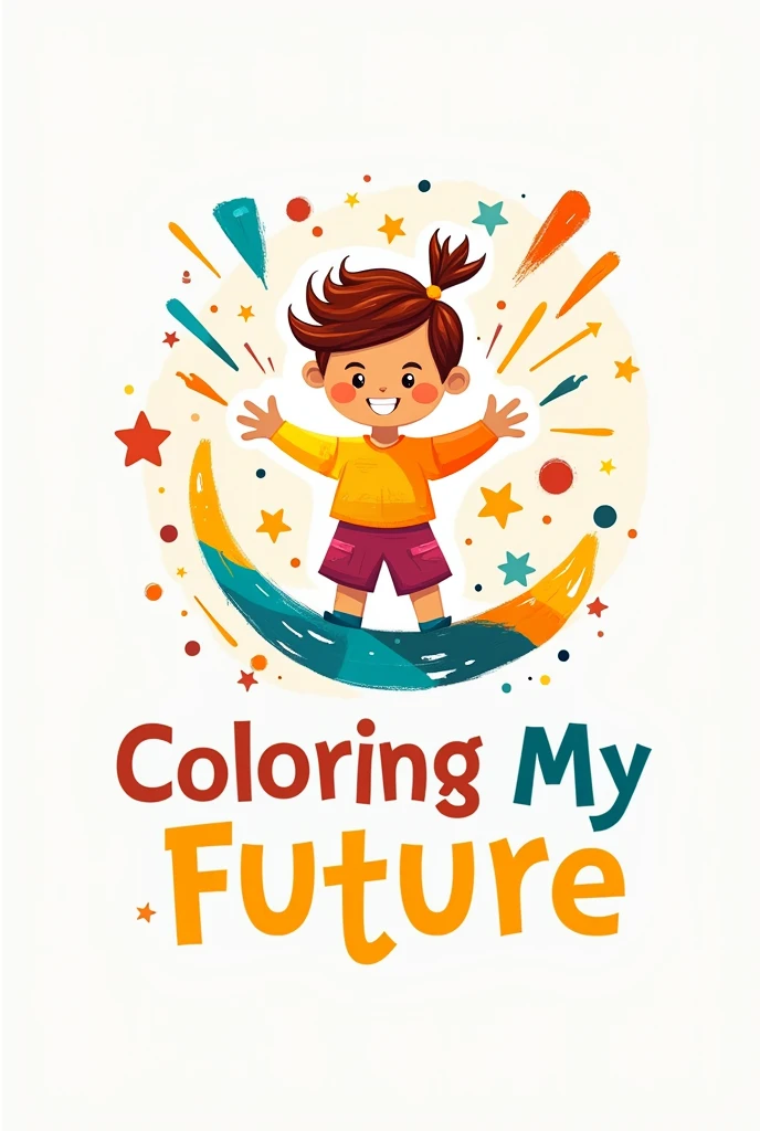 Logo for a creative educational center based on the following name: Coloring my future
