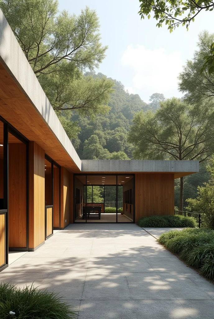 Create horse stables in the style and features of Craig Ellewood's architectural works, more suitable for horses and looks like a stable