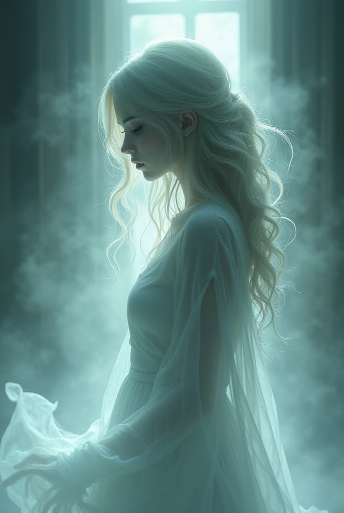 Anime beauty ghost from behide
