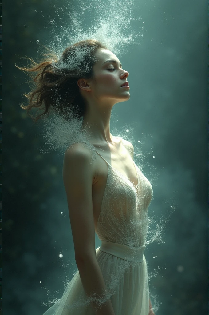 I am the naked body in long exposures of photography in motion blur of her, my delicate and beautiful parts are very focused, but my spectacular body, although blurry, attracts glances. There are three shots in one. , The message I want to convey is that dreams exist , The ewstrilo is very real , 48k cinematic photographic composition finished in Photoshop with more voluminous shadows. Use the rule of thirds, employ colors that evoke nostalgia and hope.