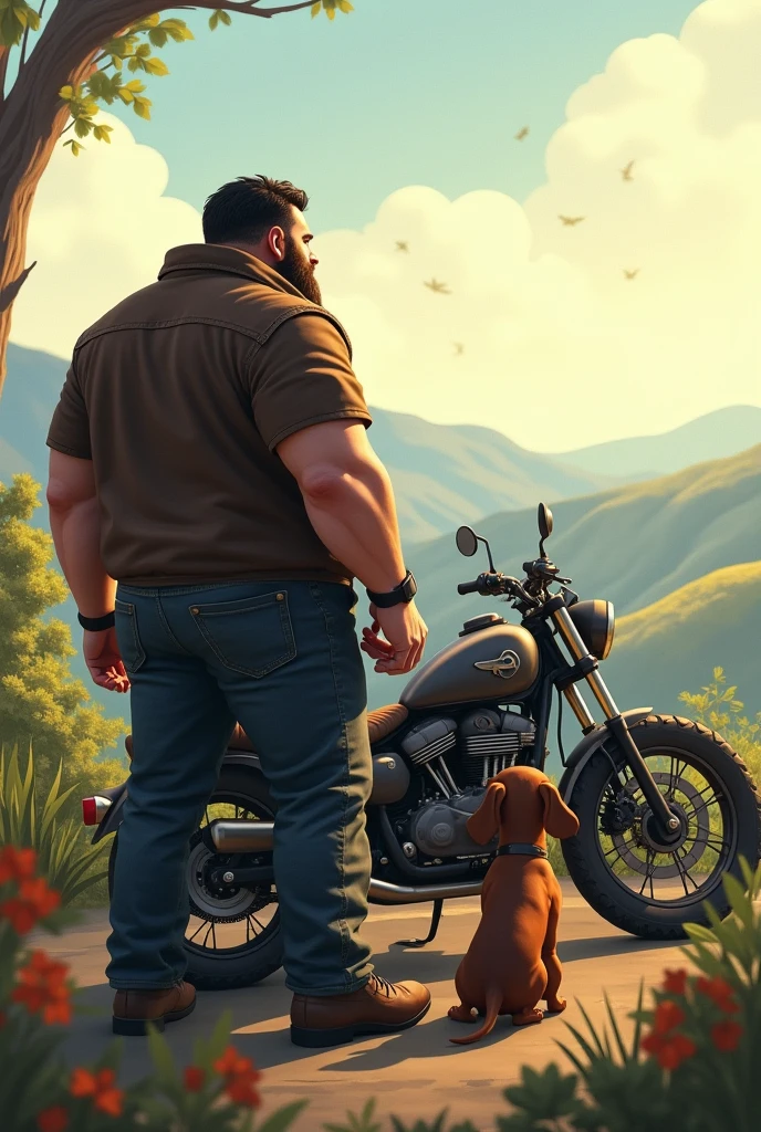 ((best quality)), ((masterpiece)), (detailed), one man, hairy, gray cardigan, blue jeans pulled down big dick, big balls, lots of cum everywhere, riding motorcycle