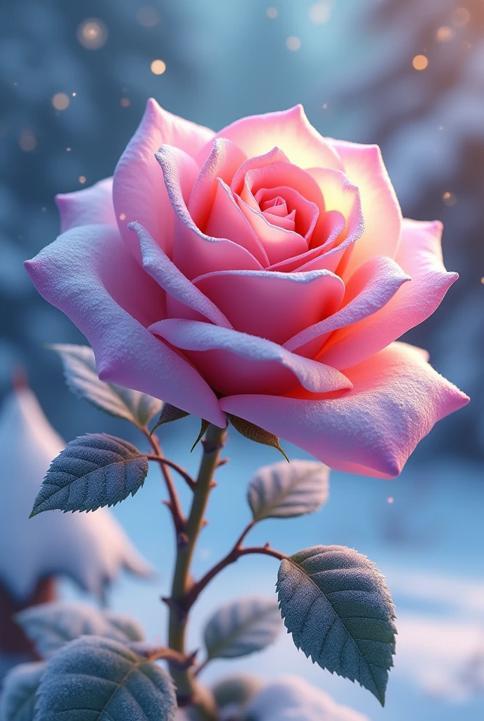 Santa's Day rose of lime in lilac and pink tones