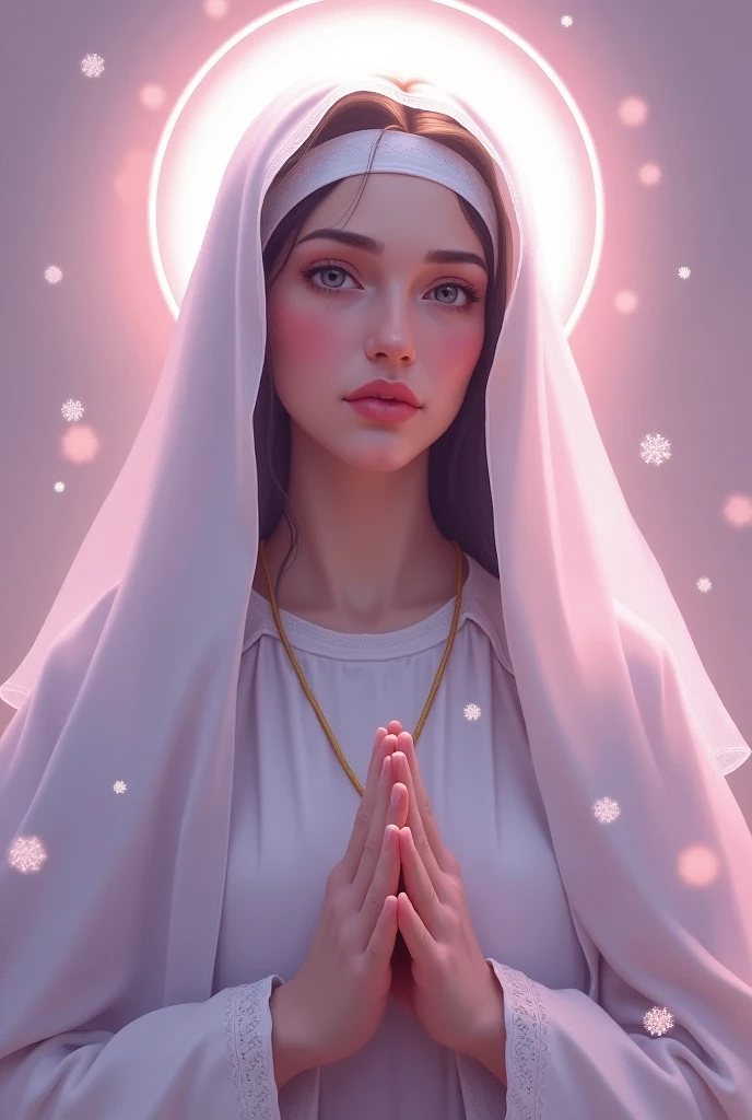 Santa Rosa de Lima in lilac and pink tones