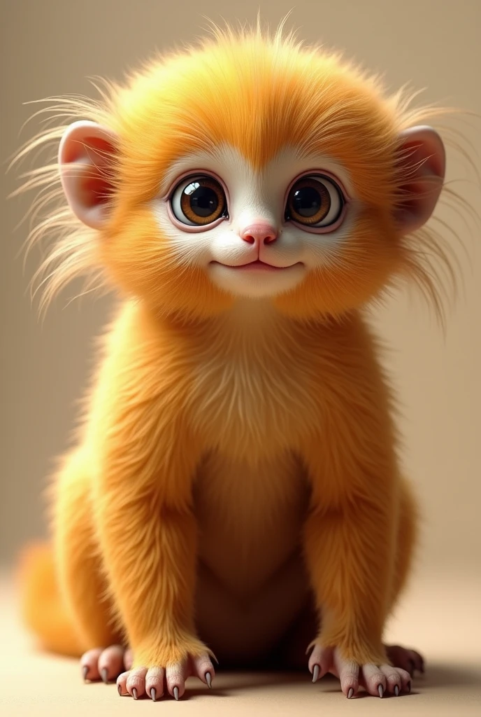 8k photorealistic textures realistic fur(1.3) golden lion tamarin