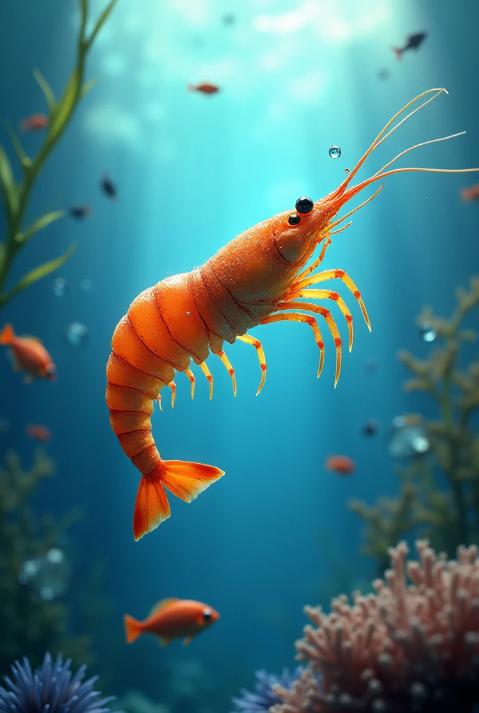 Shrimp in water