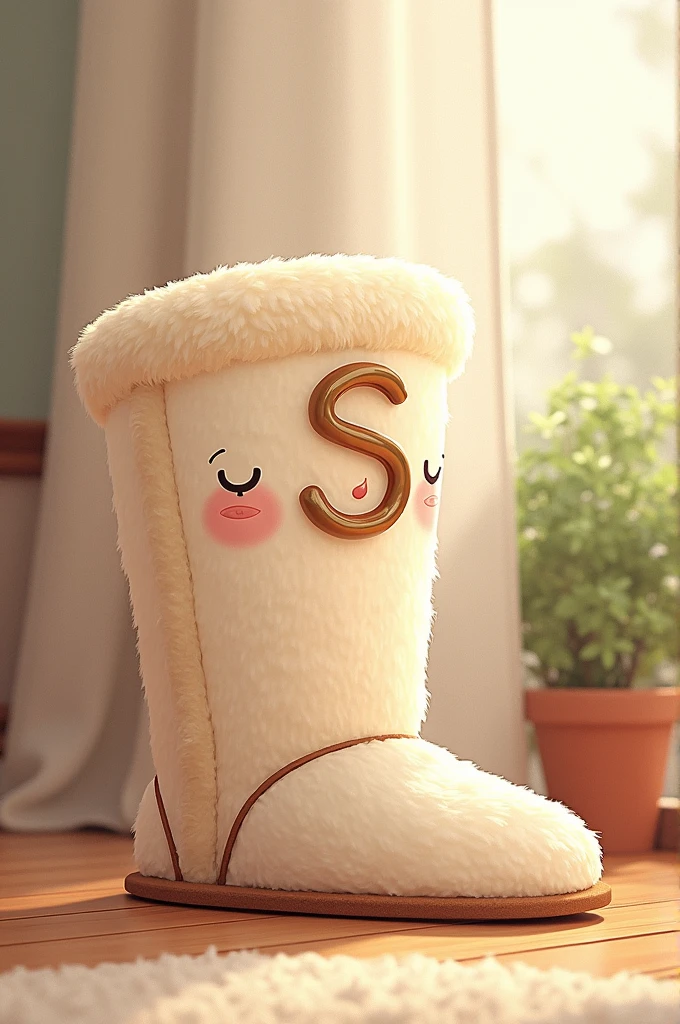 I want you to make a picture for me of a slipper with the letter s