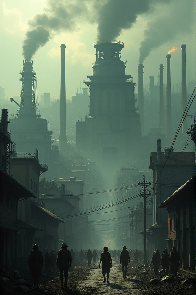 An industrial city, surrounded by forced labor camps, where natural resources are extracted.