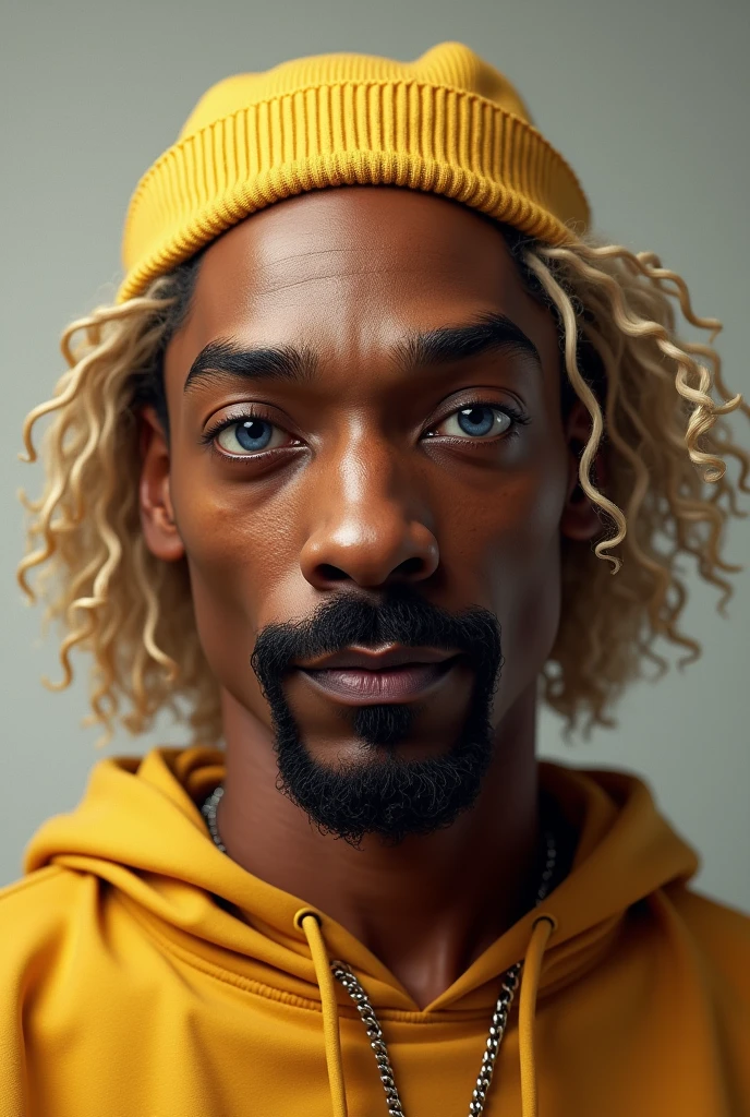 Create a picture of the blonde blue eyed Snoop Dog