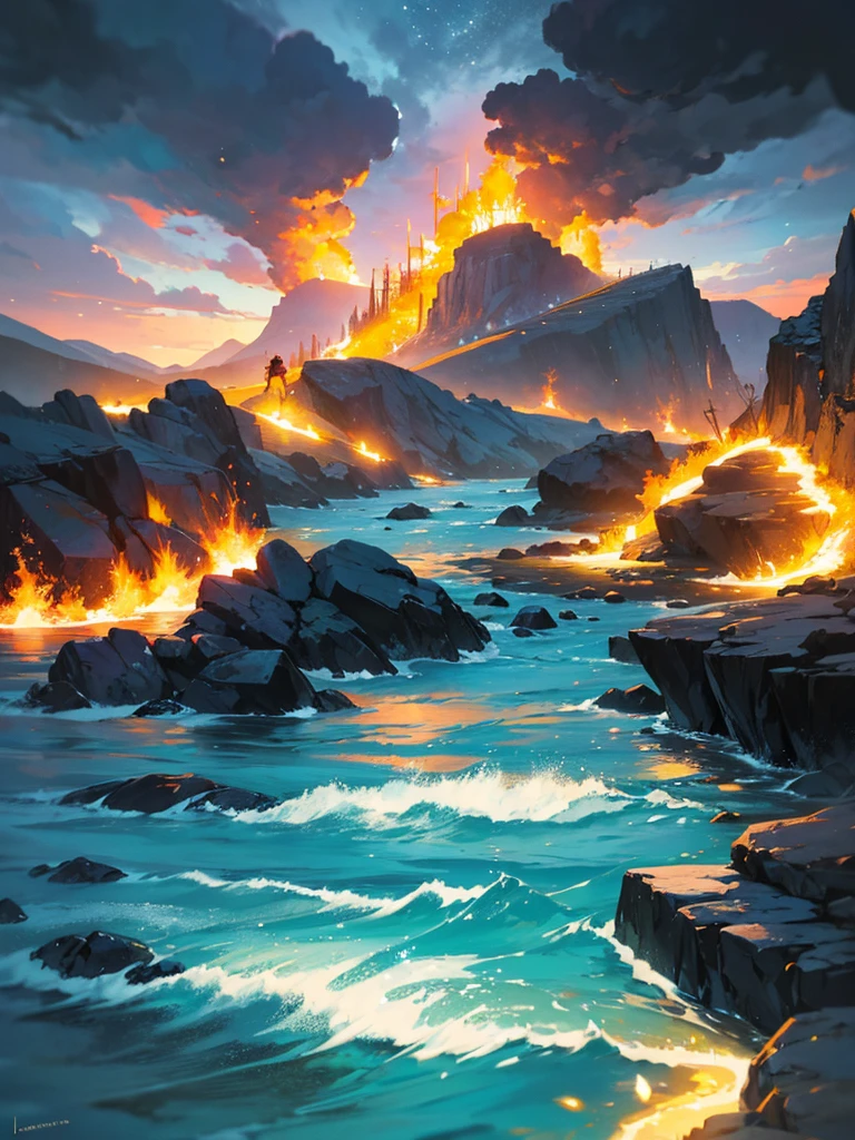 paisaje, water, fire, thunder, Ludic, psychedelic