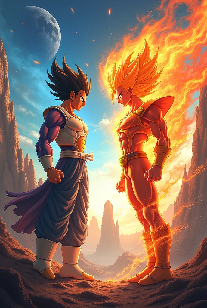 Vegeta meeting (dbz) and ikki of the phoenix (Saint Seiya )
