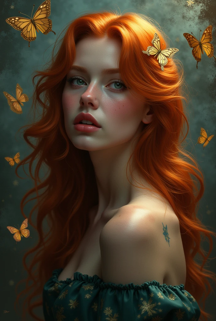 (solo, full body photo:1.3), (action packed:1.3), (haze, fog, mist:1.3), chiaroscuro, best quality, photorealistic, 1woman, (cute), (24yo:1.2), redhead, long ginger hair highly detailed, 1700'S, digital photography, art by artgerm and ruan jia and greg rutkowski surreal painting gold butterfly filigree, broken glass, (masterpiece, sidelighting, finely detailed Fashionable eyes: 1.2) (perfect oval large eyes that gazes at the viewer), beautiful detailed face, blue gorgeous perfect eyes, (blonde hair ponytail), (attractive young woman:1.3), (thick amazing hair), (seductive:1.1), (blushing:1.1)