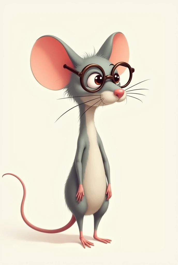 tall, skinny, gigio topo with glasses