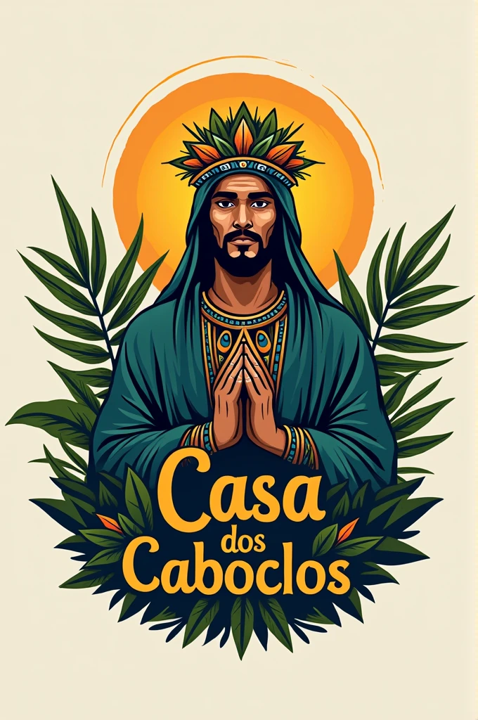 A creative logo for a religious goods company called casa dos caboclos 