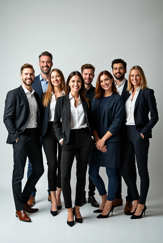 A group of sales consultants gathered for a photo shoot.