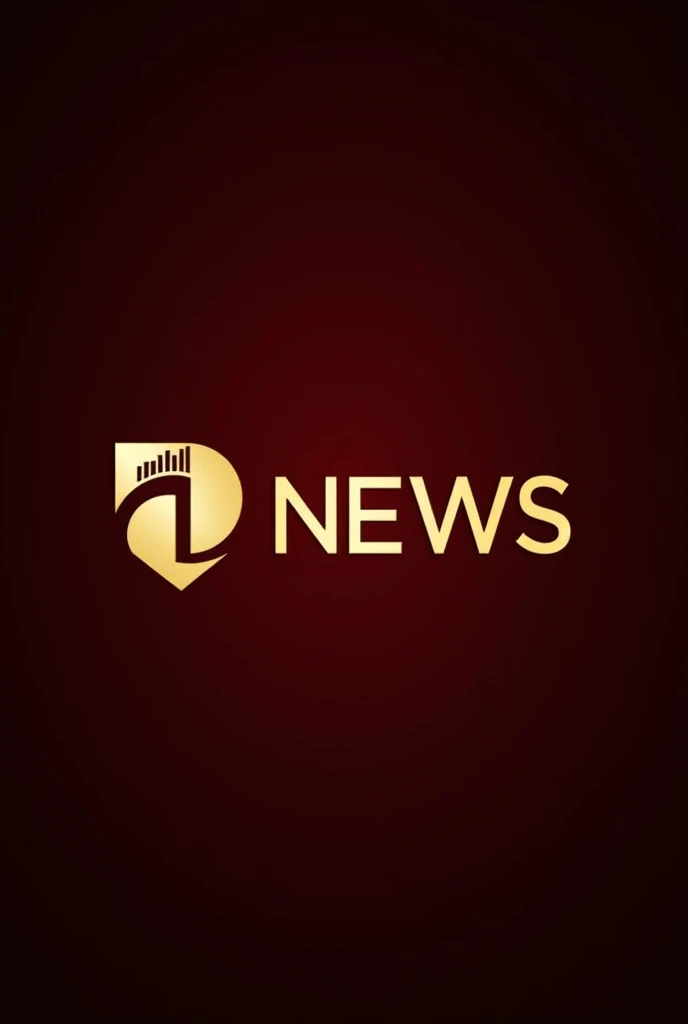 Create a logo for a newscast with the colors black, gold and burgundy