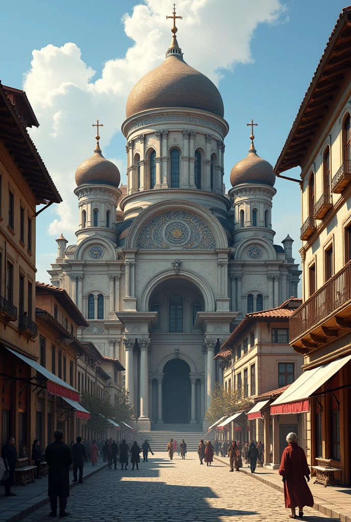 A historic city with an Orthodox cathedral converted into a center of worship.
