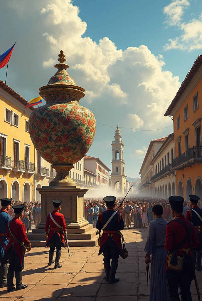 Image of July 20th, Colombian Independence Day, Battle of Bogotá on August 7 and the Llorente Vase