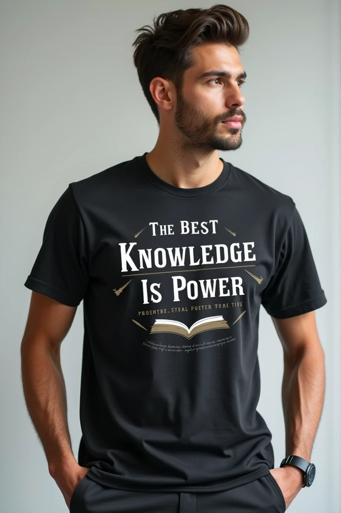 The best knowledge is power logo t shirt in the world