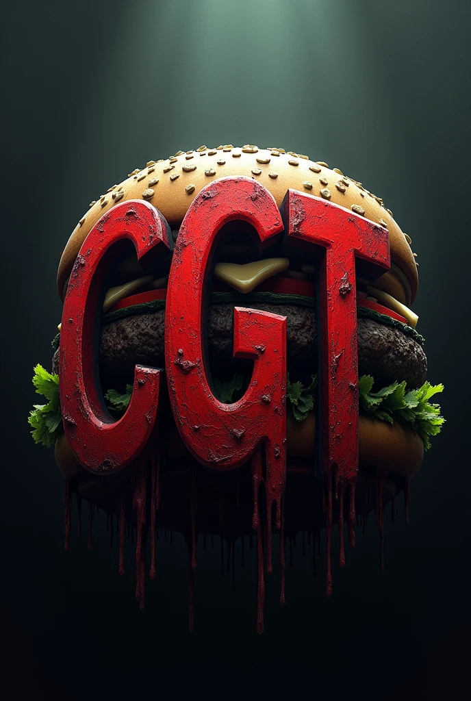 Logo of a monster burger that has in letter (CGT)