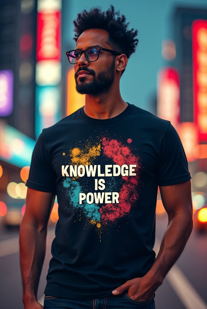 knowledge is power logo t shirt in the world 