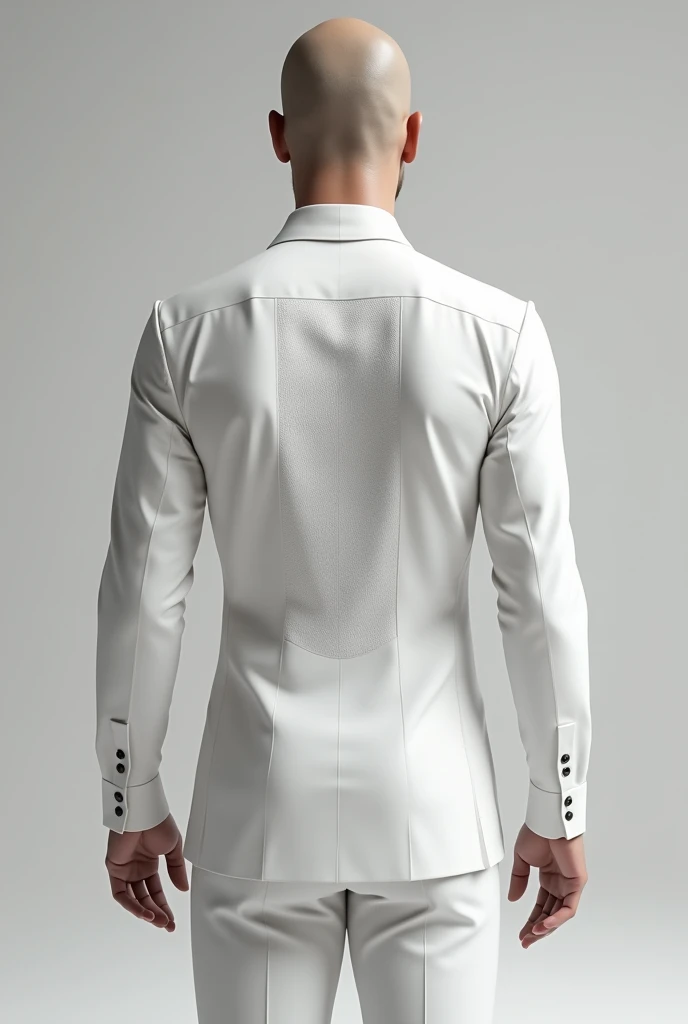 design of the back of a white long sleeve dress shirt, 3D