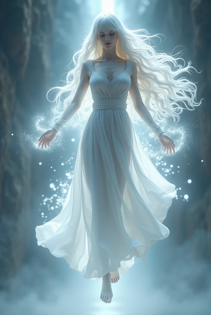 (masterpiece,Distinguished Quality,Mirror-like,Cinematic Experience,insanely detailed,absurdres),8k,wallpaper,(Ray Tracing),1 female,,Beautiful Shii Women,(God the Lady of Light is floating in the air:2.0),(front:2.0),(A body made up of white light particles:2.0),BREAK(White Hair:2.0),(White skin:2.0),Portrait of a goddess,(god々Shii:2.0),(fantasy digital art:2.0),(Cowboy Shot:2.0),(super sexy:2.0),(Diffuse reflection of light:2.0),BREAK(The background is the beautiful Aurora:2.0),(Beautiful face,Detailed face,Beautiful skin texture:1.3,Beautiful Hair),(Detailed hands:2.0),(Beautiful hands:2.0)