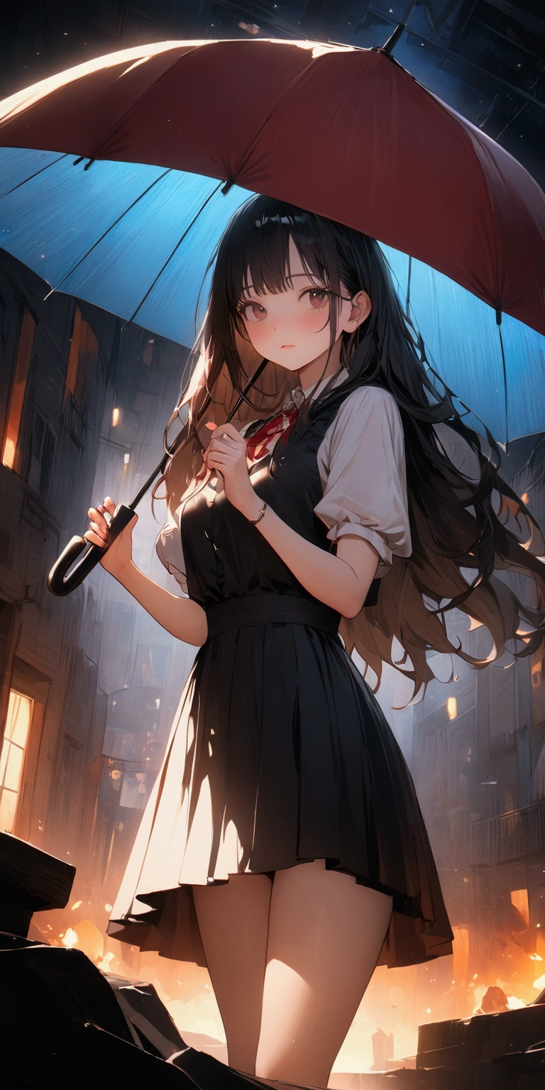 quality\(8k,wallpaper of extremely detailed CG unit, ​masterpiece,hight resolution,top-quality,top-quality real texture skin,hyper realisitic,increase the resolution,RAW photos,best qualtiy,highly detailed,the wallpaper,cinematic lighting,ray trace,golden ratio\), BREAK , umbrella handle