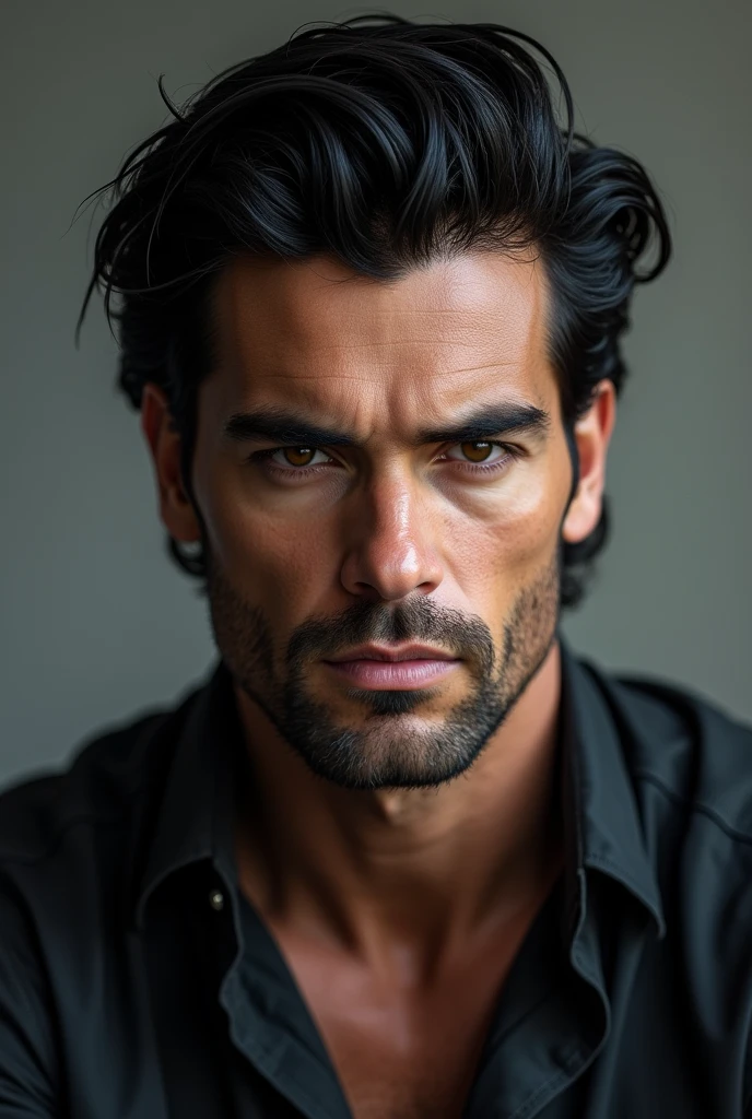 A man with black hair
