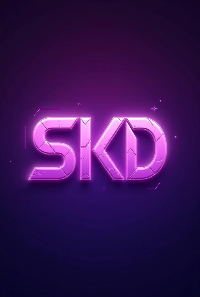 Gaming logo with the letters (s.k.D) that has purple and pink