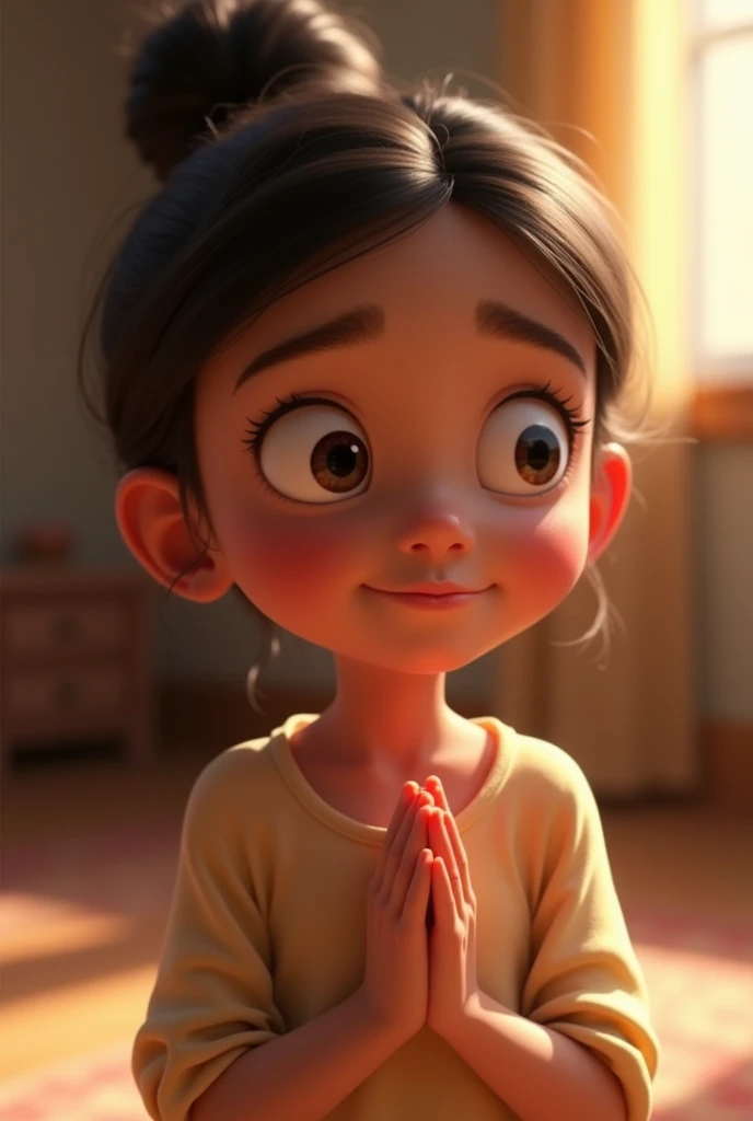 young ana praying animated pixar
