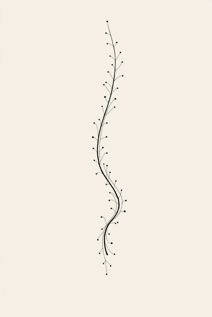 Generate a minimalist style tattoo design on a white background for the spine