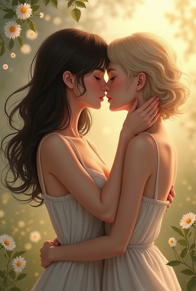 Lesbians kiss