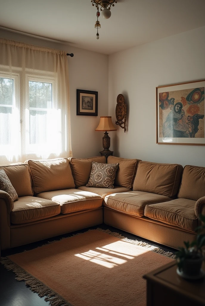 living room of a person from Peru, white walls, not so luxurious, and it looks like it was taken from a person's camera
