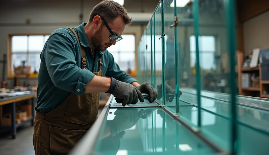 a glazier at work