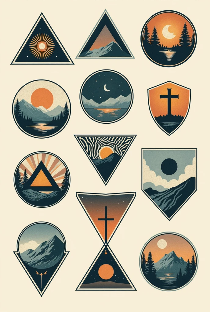 Patch designs in various geometries for a camp called "Heirs of the promise" based on Galatians 3:29
