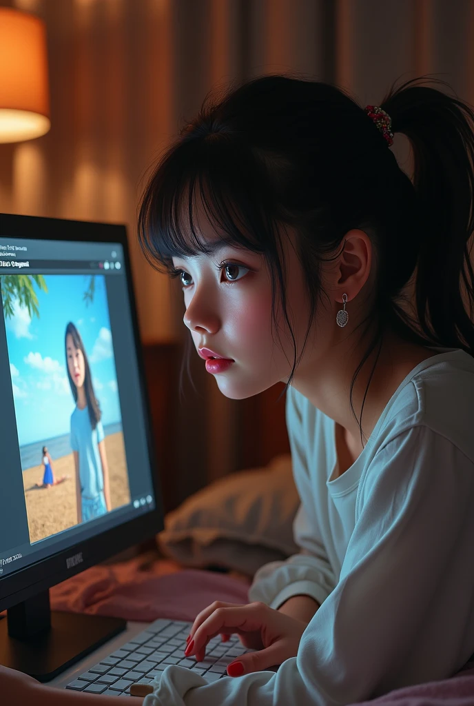 I want a girl watching YouTube video