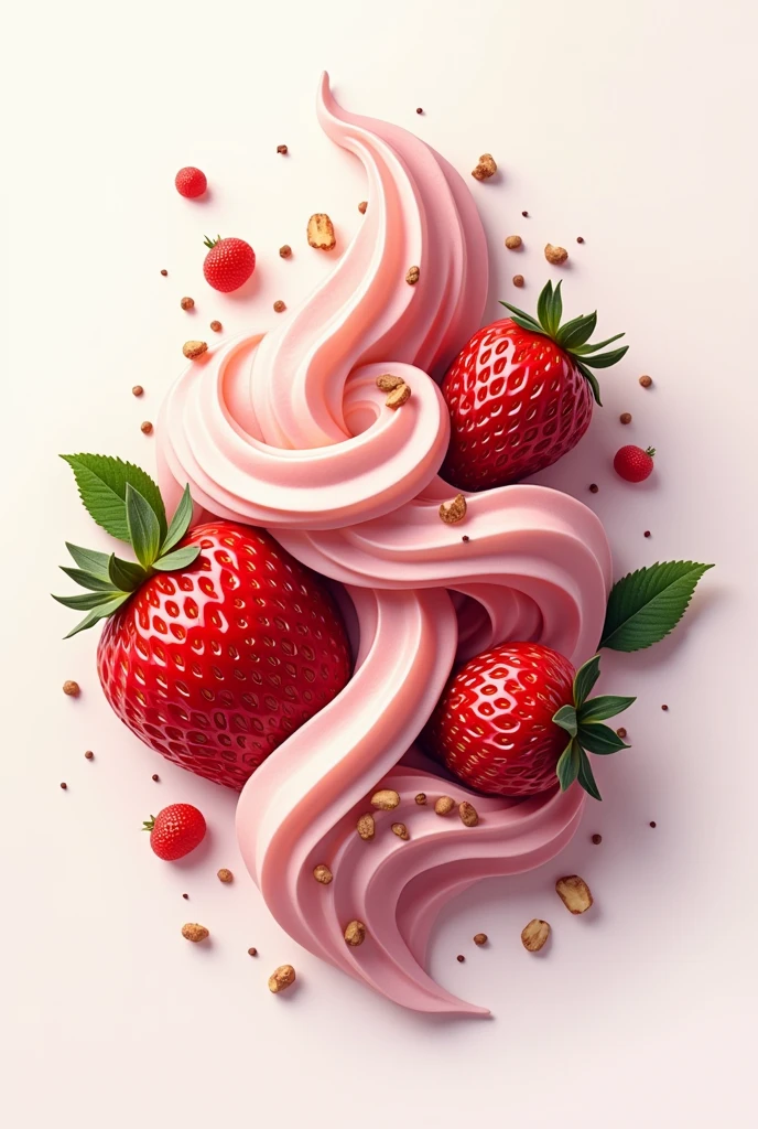 Strawberries and cream logo with different toppings