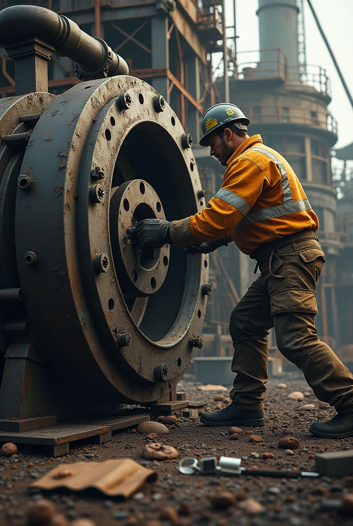 limb entrapment or tool impacts during a hydraulic pump change in the oil industry