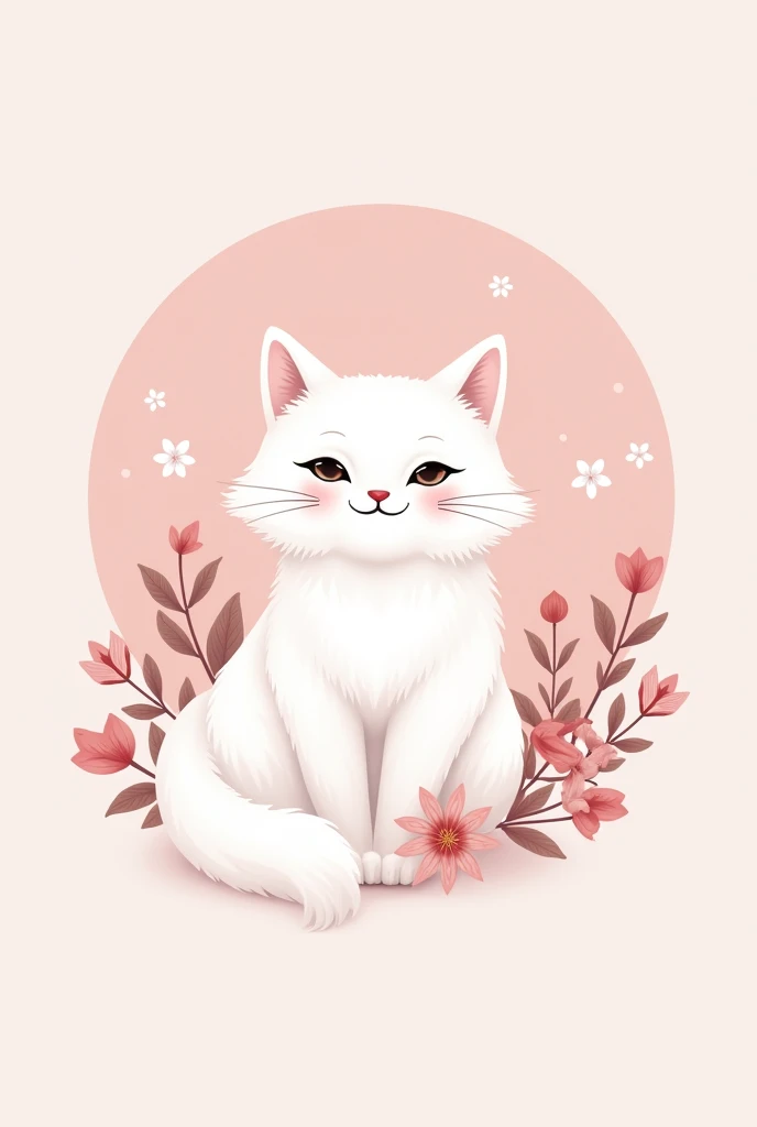 GENERATE A MAKEUP STORE LOGO WITH THE NAME KATTH'S STORE WITH PASTEL COLORS AND COSMETICS, ACCESSORIES AND CLOTHES WITH A WHITE CAT