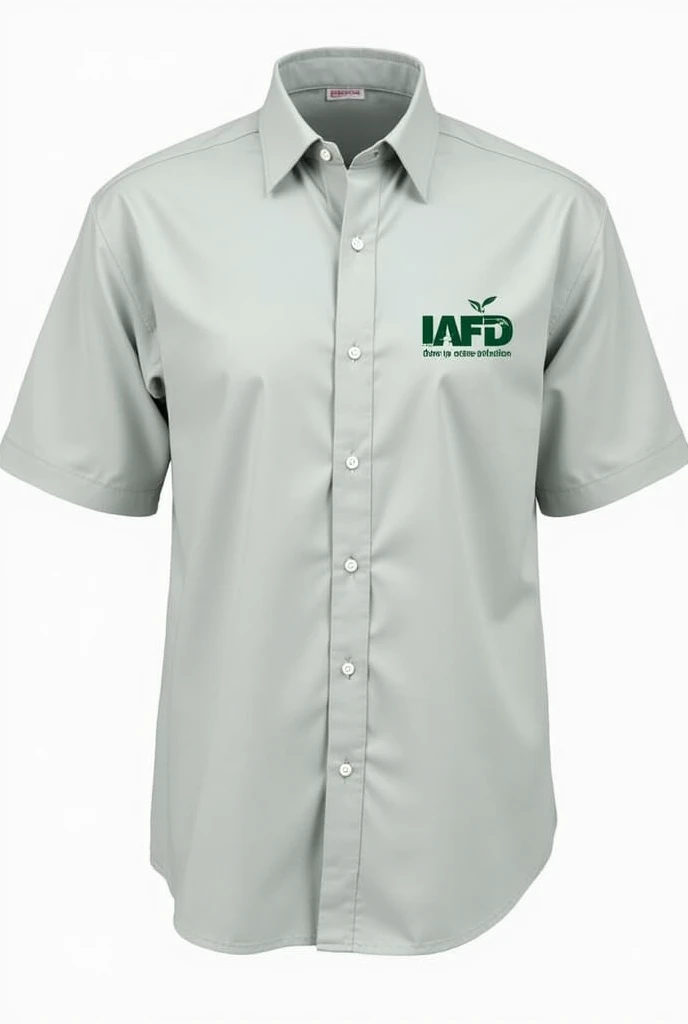 Create a design for a short sleeve dress shirt with IDAF logo, below the logo of the Institute for Agricultural and Forestry Defense, down tec. Agricultural, and behind R.Brown