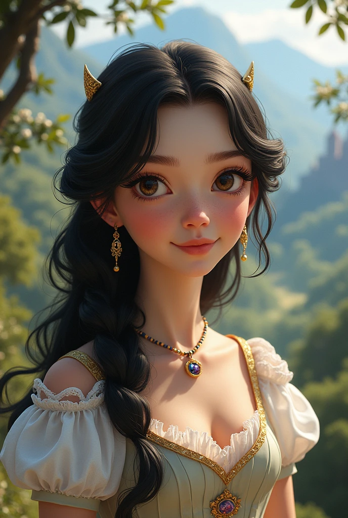 Snow White's daughter looks just like the princess but with different clothes