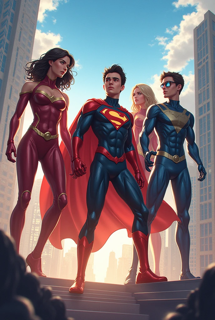A team of 5 young 1 superheroes made up of 2 women and 3 men