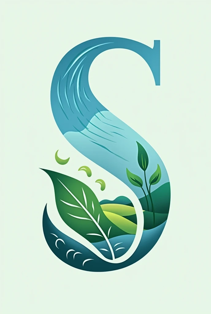 Make me a logo with the letter S, that has to do with agriculture and water