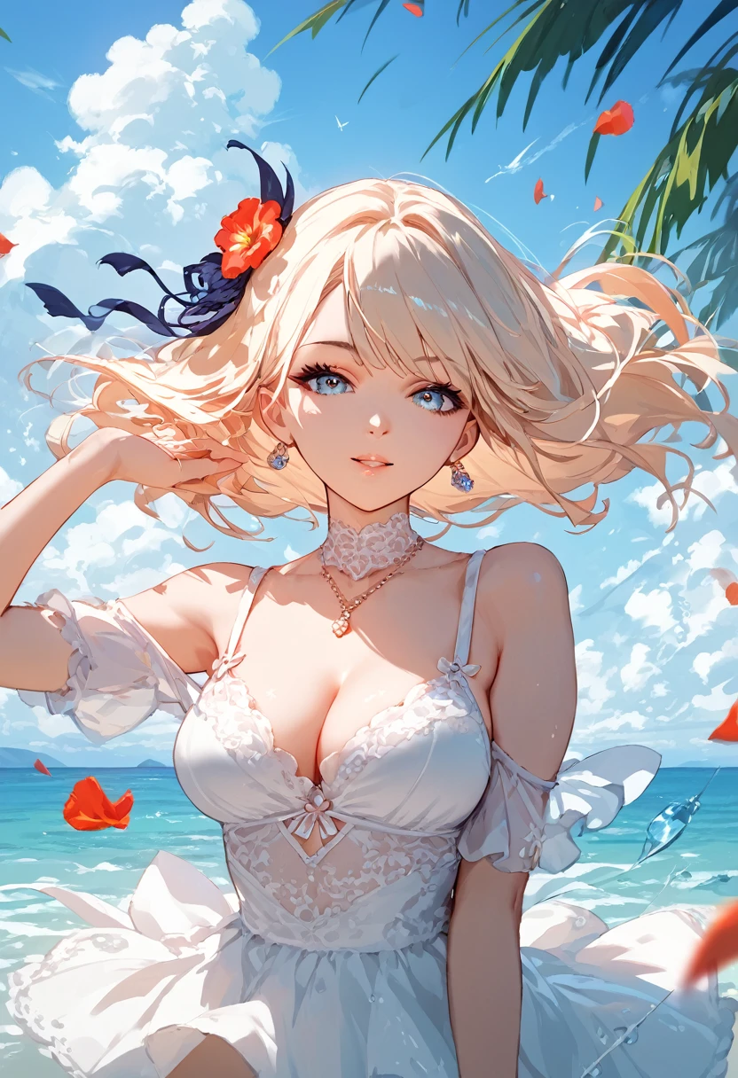 score_9, score_8_up, score_7_up, score_6_up, source_anime, Summer sea and beautiful girl